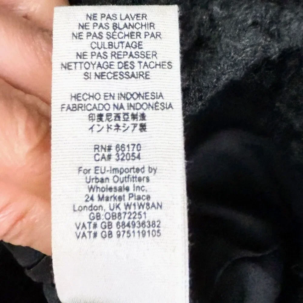 Free People So Soft Cozy Peacoat Sherpa Teddy Jacket Faux Shearling Black Coat S